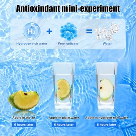 uiexitra - Botella de agua de hidrógeno, generador de agua rica en hidrógeno, máquina ionizadora de agua de hidrógeno portátil recargable con tecnología SPE y PEM, para uso diario, oficina, hogar,