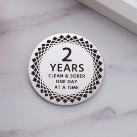 Ukodnus 2 Years Sobriety Coin, AA/NA Medallion Recovery Chips, Sober for Men Women in Recovery, Two Years Clean Alcoholic/Narcotics Anonymous Sober Gift Token