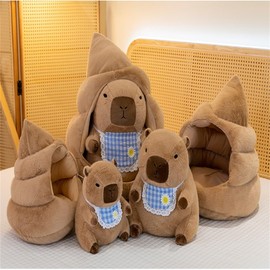 Champracer Capybara Plush Toy, Cartoon Stuffed Toy, Capybara Plush Toy with Nest, Capybara Plush Doll, Gift for Any Age and Any Occasion (40 cm, Brown)