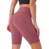 Persit Women's Short Leggings, Opaque Cycling Shorts with Pockets, Dustyrosis