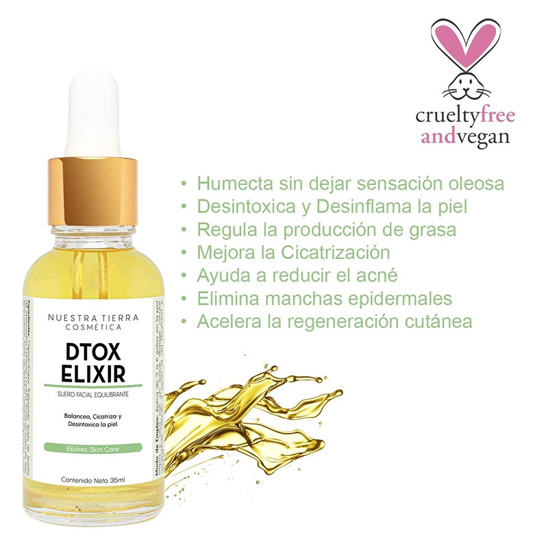 Dtox Elixir Suero Equilibrante para Cutis Graso Mixto o Acnéico