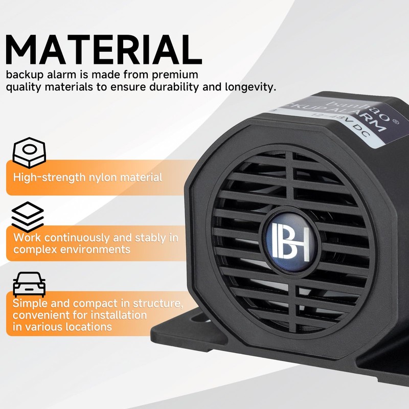 BANHAO Backup Alarm 112dB 12V-48V Universal Industrial Heavy-Duty Backup Reverse