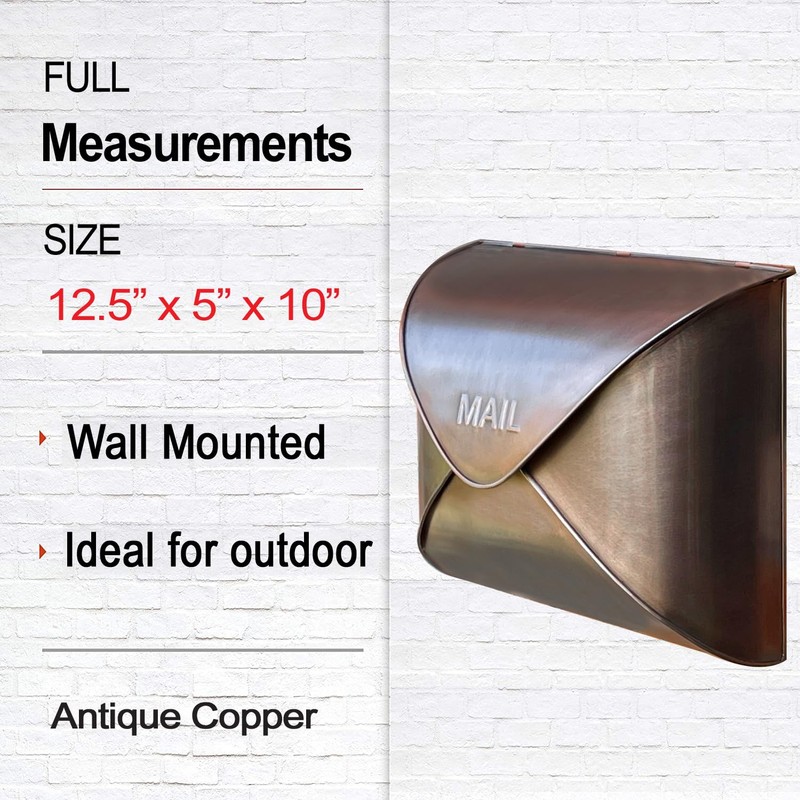 NACH Wall Mount Mailboxes for Outside, 12.5 x 5 x