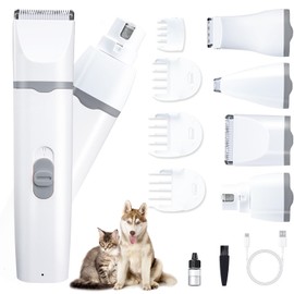 KIKETECH Dog Clippers for Grooming - Cordless Pet Nail Grinder for Small Dog Cat Rabbit Grooming Supplies, Low Noise Dog Clippers for Trimming Hair on Paws, Eyes, Ears, Face, Rump, Grayish