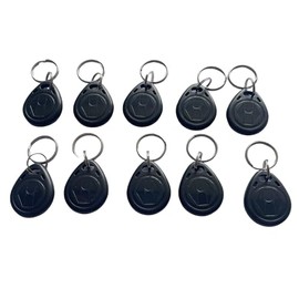 10PCS 125Khz Writable RFID Close Range Key T5577 Fob Label Rewritable RFID Keychain NFC Token Label for Copying/Cloning Cards (Black)