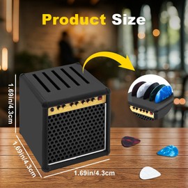 KCMOSGI Guitar Picks Holder Box, Amp Pick Holder with 5 Guitar Picks, Guitar Pick Box for Guitar, Bass, Ukulele