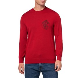 Armani Exchange Men's Snake Graphic Wool Mix Sweater, Chili Pepper, Medium