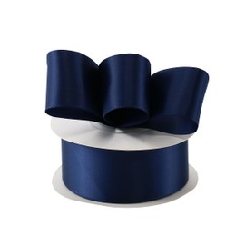 Mayree Navy Blue Satin Ribbon 1-1/2 Inch Blue Ribbon for Crafts Dark Blue Ribbon for Gift Wrapping Thick Ribbon for Wedding Decor Hair Bows Party Favor Flower Bouquet, 25 Yards