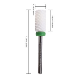 Spontaneous Beauty Premium Nail Carbide Bit Flat Top 3/32" Shank (Coarse - C, Ceramic White - Large Barrel)