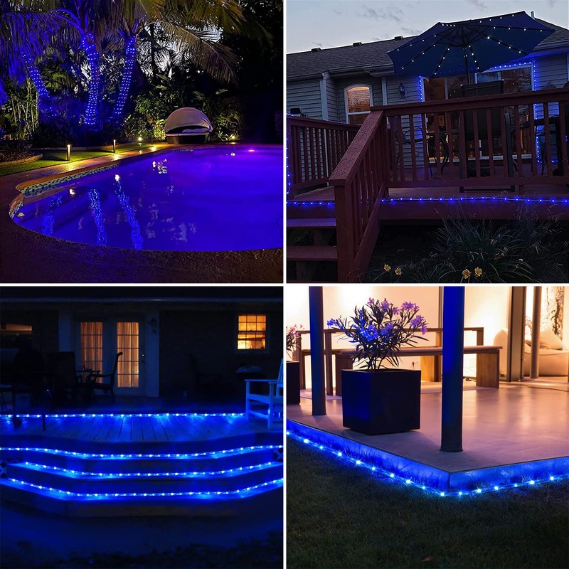 RUICHEN Solar Rope Lights Outdoor String Lights, 16.5 Ft 50