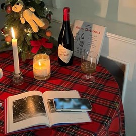 Christmas Check Tablecloth Tablecloth Emotional Camping Home Party Table Cover, Green Check Green Check_ Large (200X140) Large (200X140) / 크리스마스 체크 테이블보 식탁보 감성 캠핑 홈파티 식탁 커버 ,  그린체크 그린체크_ 대형(200X140) 대형(200X140)