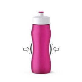 Emsa GmbH 518085 Squeeze Bottle 0, 6l PE, Pink, 6.5 X 6.5 X 21.9 cm