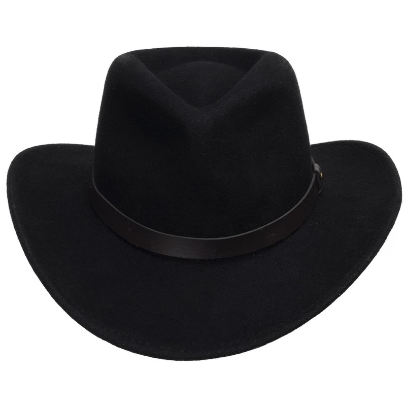 ULTRAFINO Bentley Outback Crushable Outback Wool Felt Hat Fedora Black