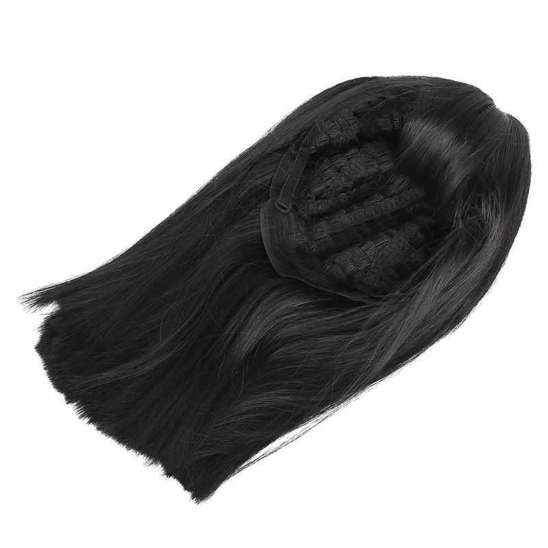 Women Long Straight Hair Full Wig Black Synthetic Wig With