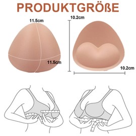 Cozevdnt Bra Inserts Pads, Removable, 2 Pairs of Bra Inserts, Triangular, Breathable, Reusable, Sponge Bra Push-Up Pads (Beige & Black), black