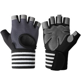 CINECE Training Gloves, Sports Gloves, Gym, Muscle Training, Wrist Wrap, Ergonomic Design, Anti-Slip, Breathable, Men's, Women's, Dumbbells, Wrist, Unisex, Bicycle, Gray (Gray, M)