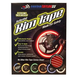 customTAYLOR33 (All Vehicles) Red High Intensity Grade Reflective Copyrighted Safety Rim Tapes (Must Select Your Rim Size), 20" (20" (TIRE Size, for Bicycles/E-Bikes)