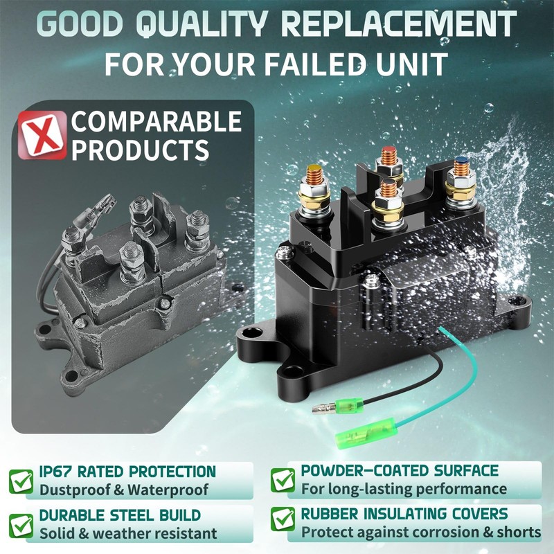 12V 250A Winch Solenoid Relay Contactor with 6 Protecting Caps