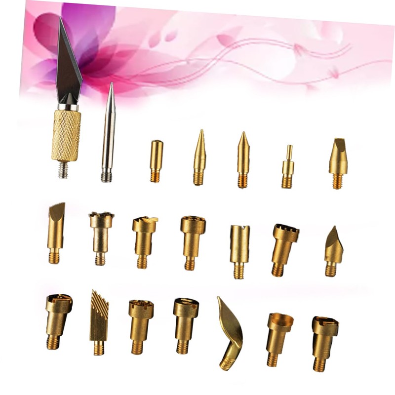 OSALADI 22PCS Copper Soldering Iron Tips Set for Pyrography Leather