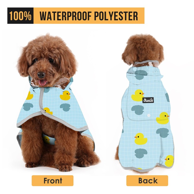 SlowTon Dog Raincoat for Large Medium Small Dogs - Adjustable