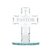 Christian Brands Inspirational Gifts-Laser Engraved Standing Glass Cross, 7.13-Inch, Pastor
