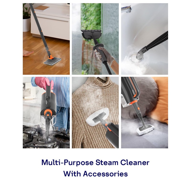 HelpX Steam Mop Cleaner with Detachable Handheld Steamer, 20 in