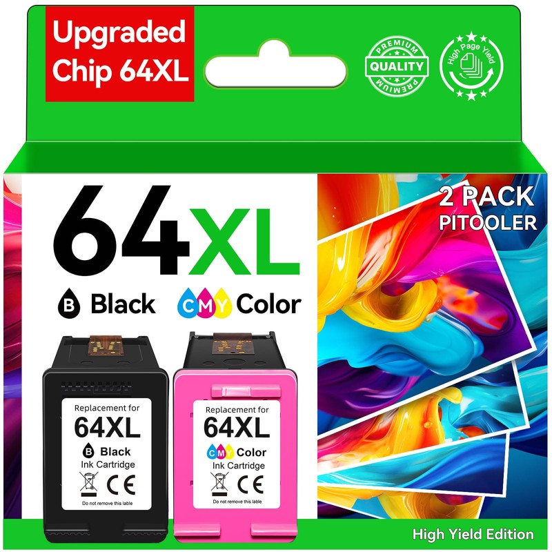 Paquete combinado de cartuchos de tinta 64XL para HP Ink