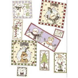 IRON ON Country Snowmen Patches - Iron On Fabric Appliques