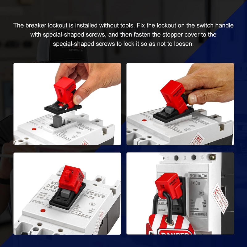 BOZZYS Clip-On Circuit Breaker Lockout Device,9 Pack Loto Lockout Tagout