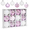 Meleager Christmas Baubles Pink Purple, 12 Pieces Christmas Tree Baubles