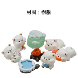 8 animals minifigure resin polar bear glacier polar bear nice animal resin figurine mini figurine white bear christmas landscape garden decoration funny decorative sculpture figure ornament small
