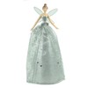 Silver Angel Christmas Tree Topper with Patterned Skirt (28cm)