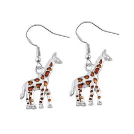 Cute Giraffe Animal Earrings - Giraffe Lover Gift, Zinc, No Gemstone