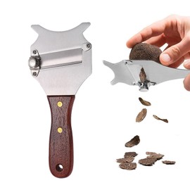 banjiabb 1 Piece Truffle Slicer, Cheese Slicer, Truffle Grater, Professional Cheese Slicer, Stainless Steel Adjustable Gourmeder Set with Wooden Handle, Cheese Slicer, Cheese Mesh, Truffle Grater for