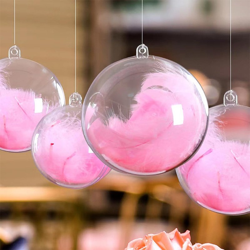 Plastic Ball, Ornament, Ball, Decorative, Christmas, Clear, Hollow Ball, Fillable,