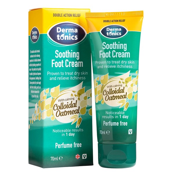 Dermatonics Soothing Foot Cream - Rapid Relief for Athlete’s foot, Dermatitis, Dry Skin Conditions with Calming Colloidal Oatmeal | Suitable for Diabetics and is Vegan-friendly | 70 ml