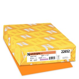 Neenah Astrobrights Color Paper, 8.5” x 14”, 24 lb/89 GSM, Cosmic Orange, 500 Sheets (22652)