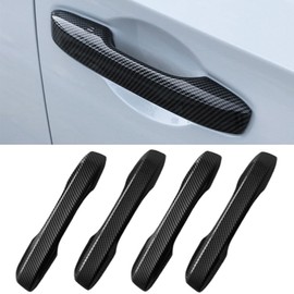 No Adhesive Snap-on Car Door Handle Cover Protector for Honda 11th Gen Civic 2022 2023 2024 2025 2026, Accord CR-V HR-V 2023 2024 2025 2026, Acura Integra 2023~2025 Accessories(2. Carbon Fiber Grain)