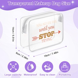 Sazuwu Friendship Inspirational Gifts Clear Makeup Bag with Zipper Motivational Gifts for Coworkers Cosmetic Travel Bag Organizer Appreciation Gifts for Coworkers Women Employee Appreciation Gifts
