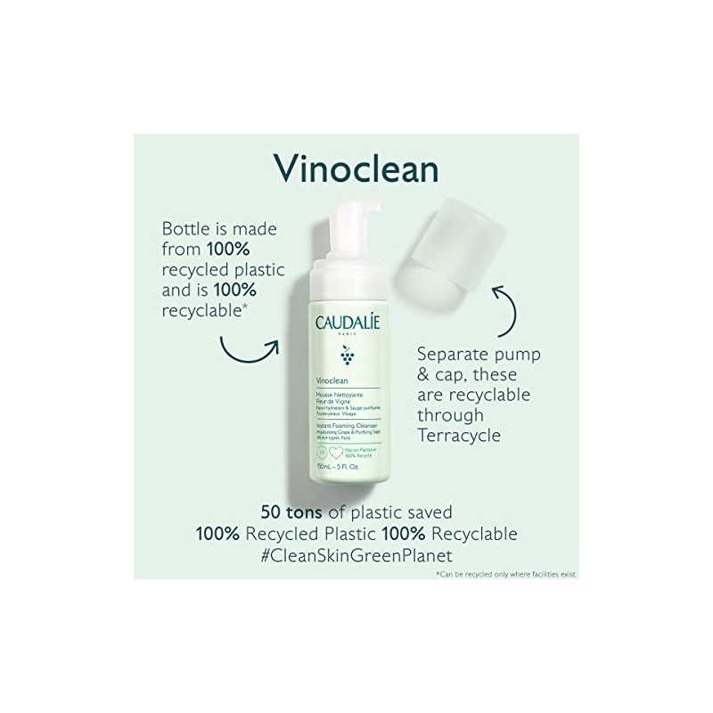 Caudalie Vinoclean Espuma Facial Limpiadora Limpiador Diario Que Limpia Suaviza
