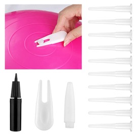 Yolev Hand Air Pump with 1 Pieces Exercise Ball Plug Removers,1 Pieces adapter plug and 10 Pieces Exercise Ball Air Plugs Pin Air Stoppers Adapter for Exercise Balls, Balloons, Inflatable Balls