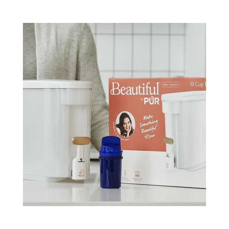 Beautiful by PUR 30 Cup Dispenser Water Filtration System, White