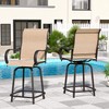Poteban Patio Swivel Bar Stools Set of 2, Outdoor Bar