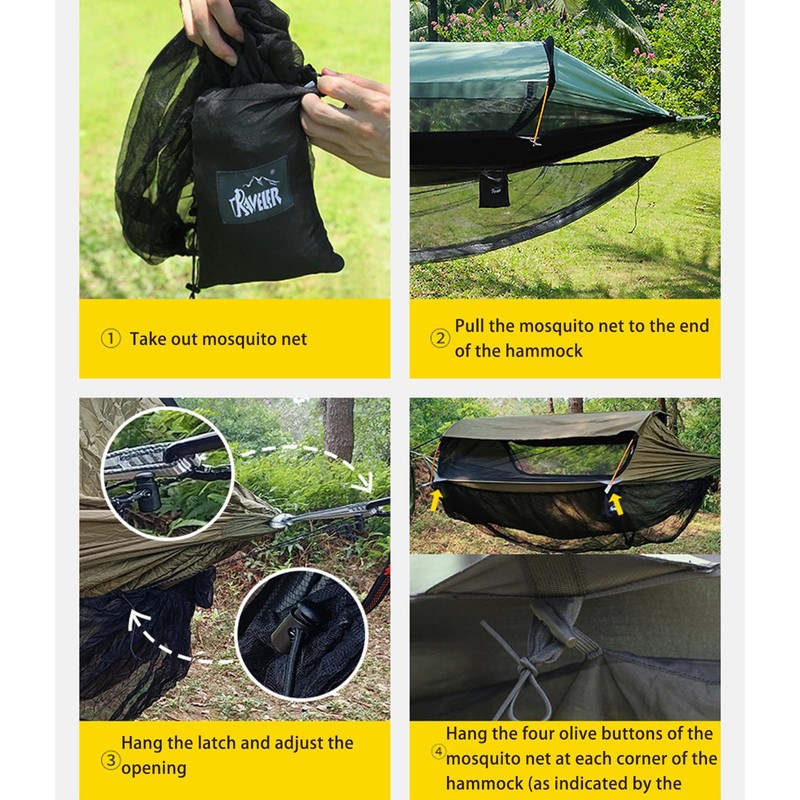 Lightweight & Portable Hammock Mosquito Net, Full Wrap Protection for
