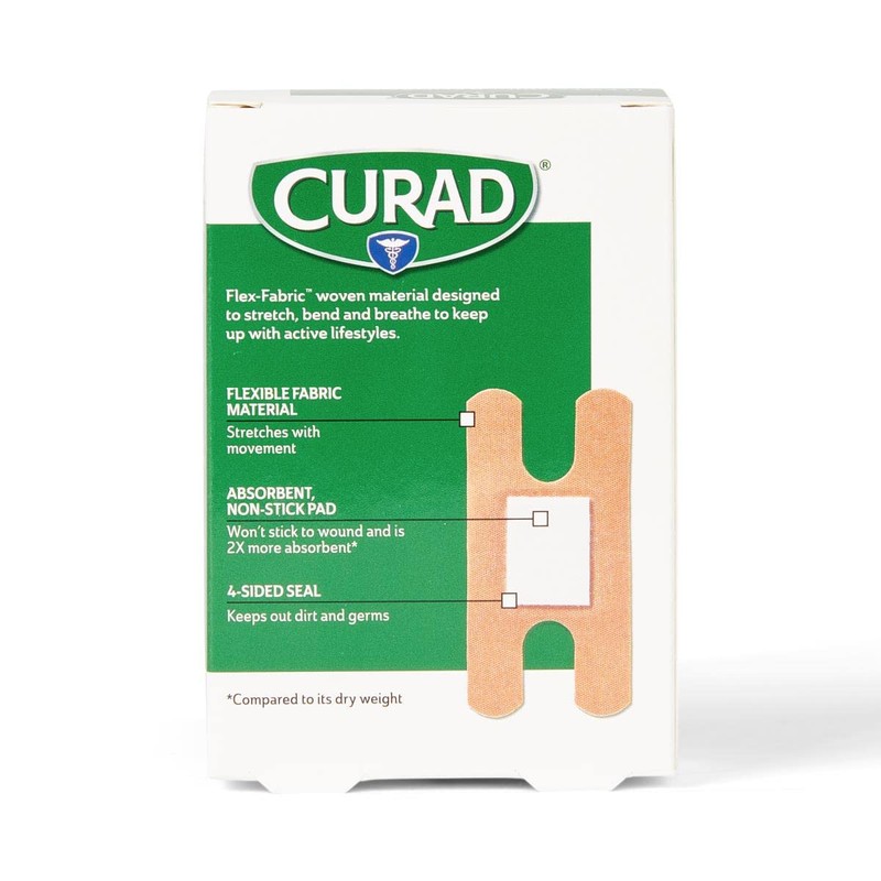 CURAD Flex-Fabric Finger and Knuckle Bandages, Assorted Sizes, Box of