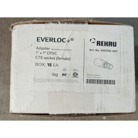 Box Of 15 Rehau 455705-001  1"×1" CPVC Adaptor