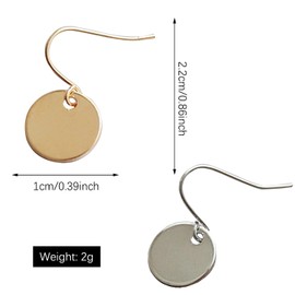 KaFu 2 pair Lightweight Gold Circle Disc Dangle Drop Earrings Small Cute Coin Round Statement Earrings for Women Minimalist Jewelry Gift for Her (gold+silver)