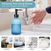 Topsky Stripe Glass Soap Dispenser with Black Plastic Pump, 400ml
