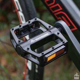 KONG MING CAR Bicycle Pedals, Non-Slip MTB Pedals Made of Aluminium with Reflectors, 9/16 Inch DU Bearings Bicycle Platform Pedals for BMX, MTB, Road Bikes