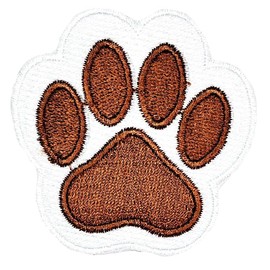 Brown Paw Print Patch Cute Dog Cat Paw Print Cartoon Embroidered Applique Iron On Sew On Emblem Clothing Costume
